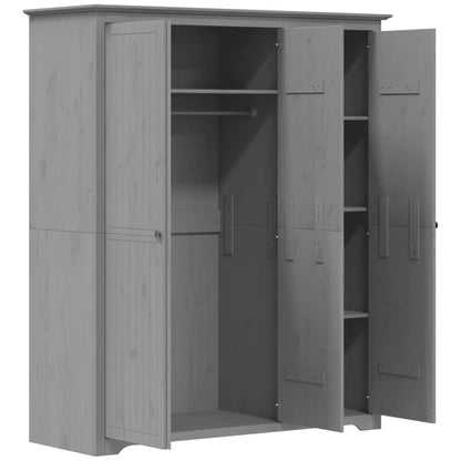 Kledingkast Bodo 5,5X52X76,5 Cm Massief Grenenhout 151.5 x 52 x 176.5 cm Grijs