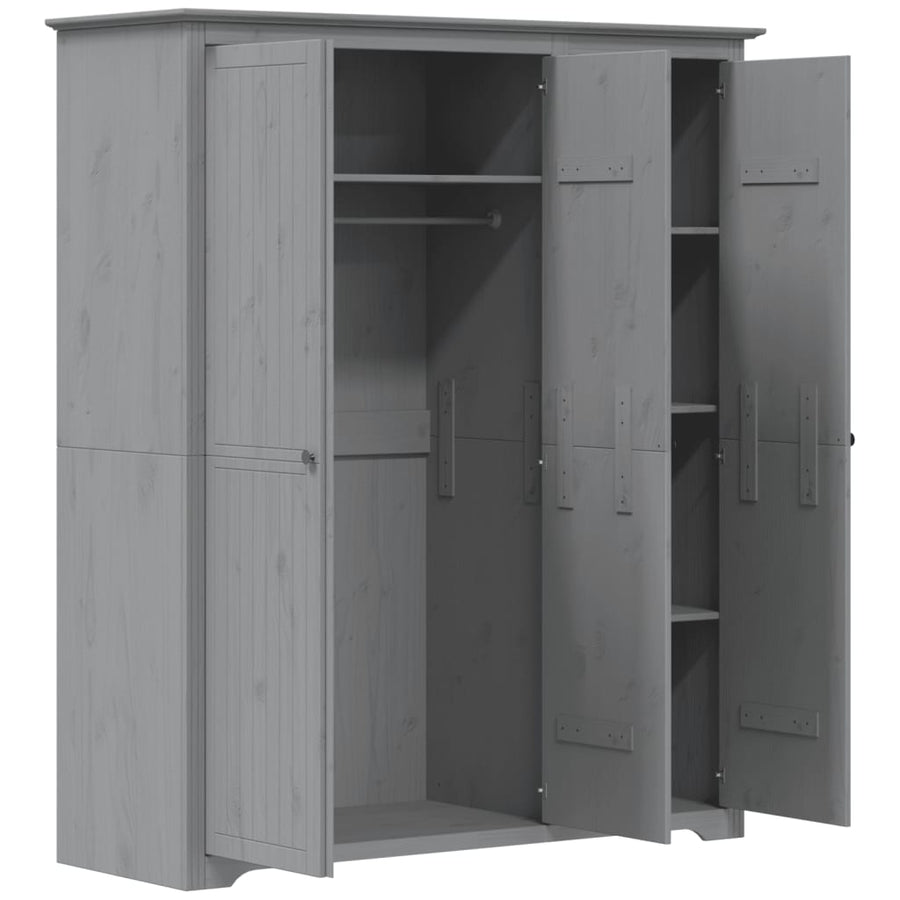 Kledingkast Bodo 5,5X52X76,5 Cm Massief Grenenhout 151.5 x 52 x 176.5 cm Grijs
