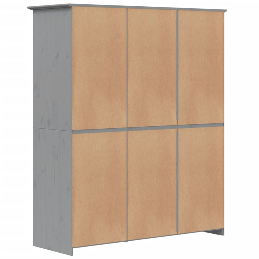 Kledingkast Bodo 5,5X52X76,5 Cm Massief Grenenhout 151.5 x 52 x 176.5 cm Grijs