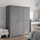 Kledingkast Bodo 151,5x52x176,5 cm massief grenenhout grijs