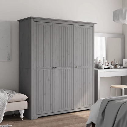 Kledingkast Bodo 5,5X52X76,5 Cm Massief Grenenhout 151.5 x 52 x 176.5 cm Grijs