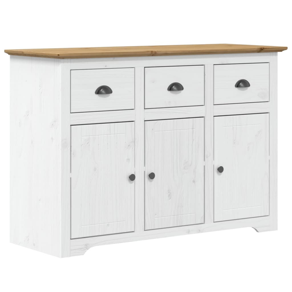 Dressoir Bodo 115,5X44X80 Cm Massief Grenenhout Wit En Bruin Grijs