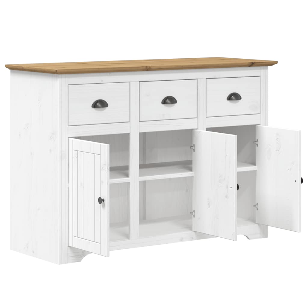 Dressoir Bodo 115,5X44X80 Cm Massief Grenenhout Wit En Bruin Grijs