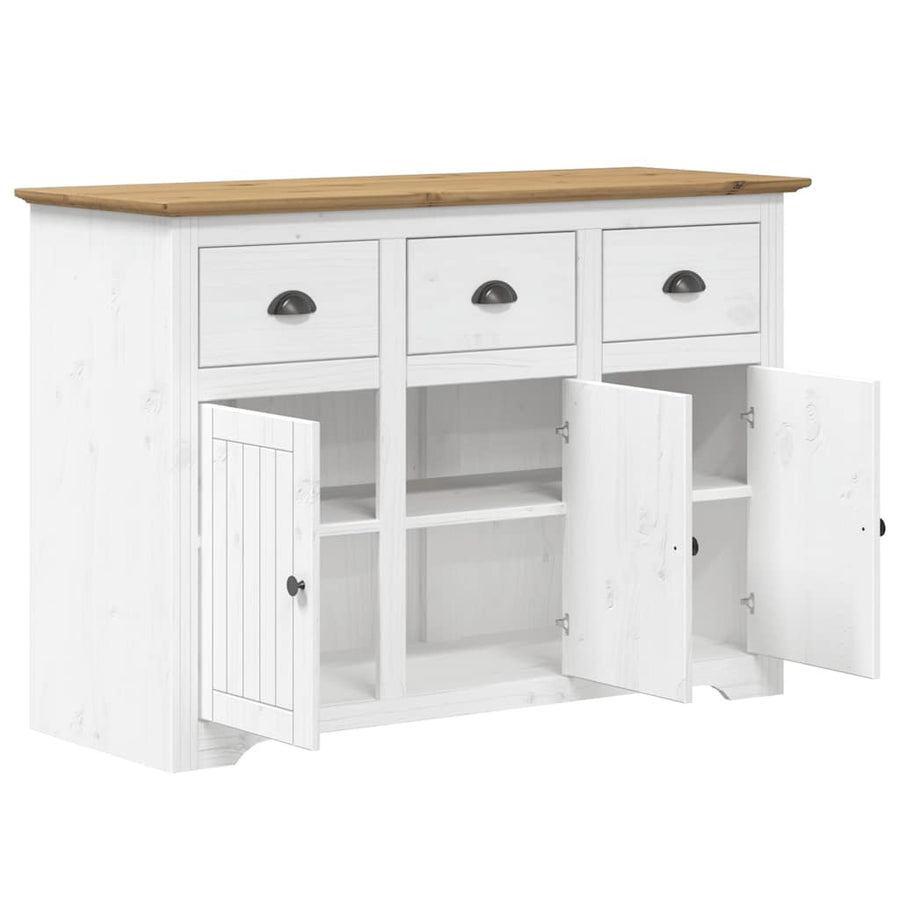 Dressoir Bodo 115,5X44X80 Cm Massief Grenenhout Wit En Bruin Grijs