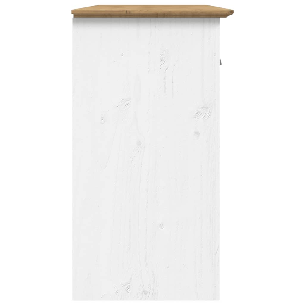 Dressoir Bodo 115,5X44X80 Cm Massief Grenenhout Wit En Bruin Grijs