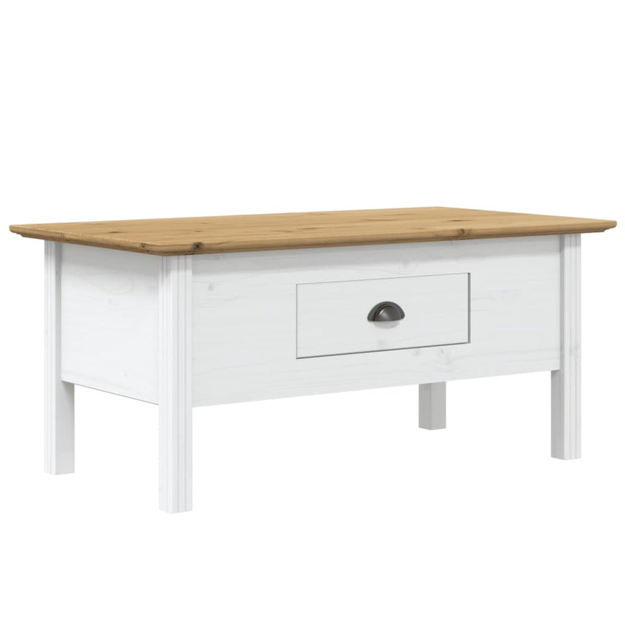 Salontafel Bodo 00X55X45 Cm Massief Grenenhout Wit En Bruin
