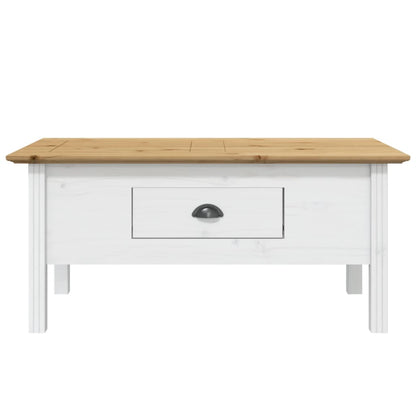 Salontafel Bodo 00X55X45 Cm Massief Grenenhout Wit En Bruin