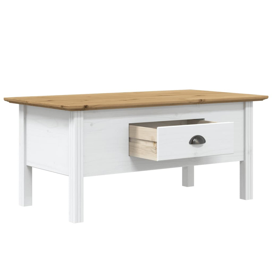 Salontafel Bodo 00X55X45 Cm Massief Grenenhout Wit En Bruin