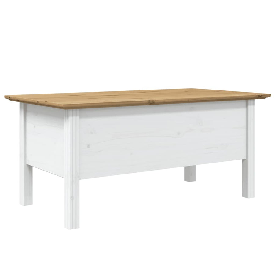 Salontafel Bodo 00X55X45 Cm Massief Grenenhout Wit En Bruin