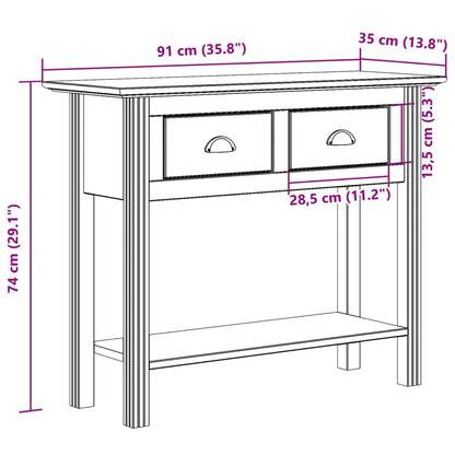 Wandtafel Bodo 91X35X74 Cm Massief Grenenhout Wit