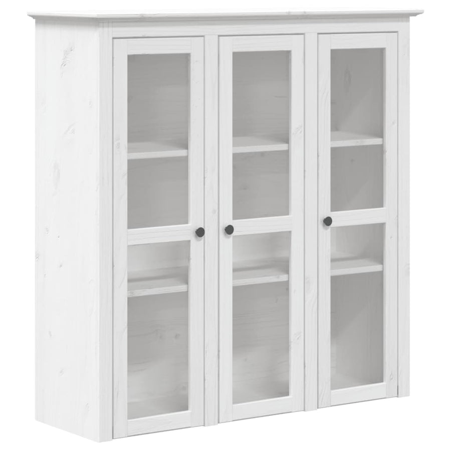 Kast Met Glazen Deuren Bodo Massief Grenenhout Wit