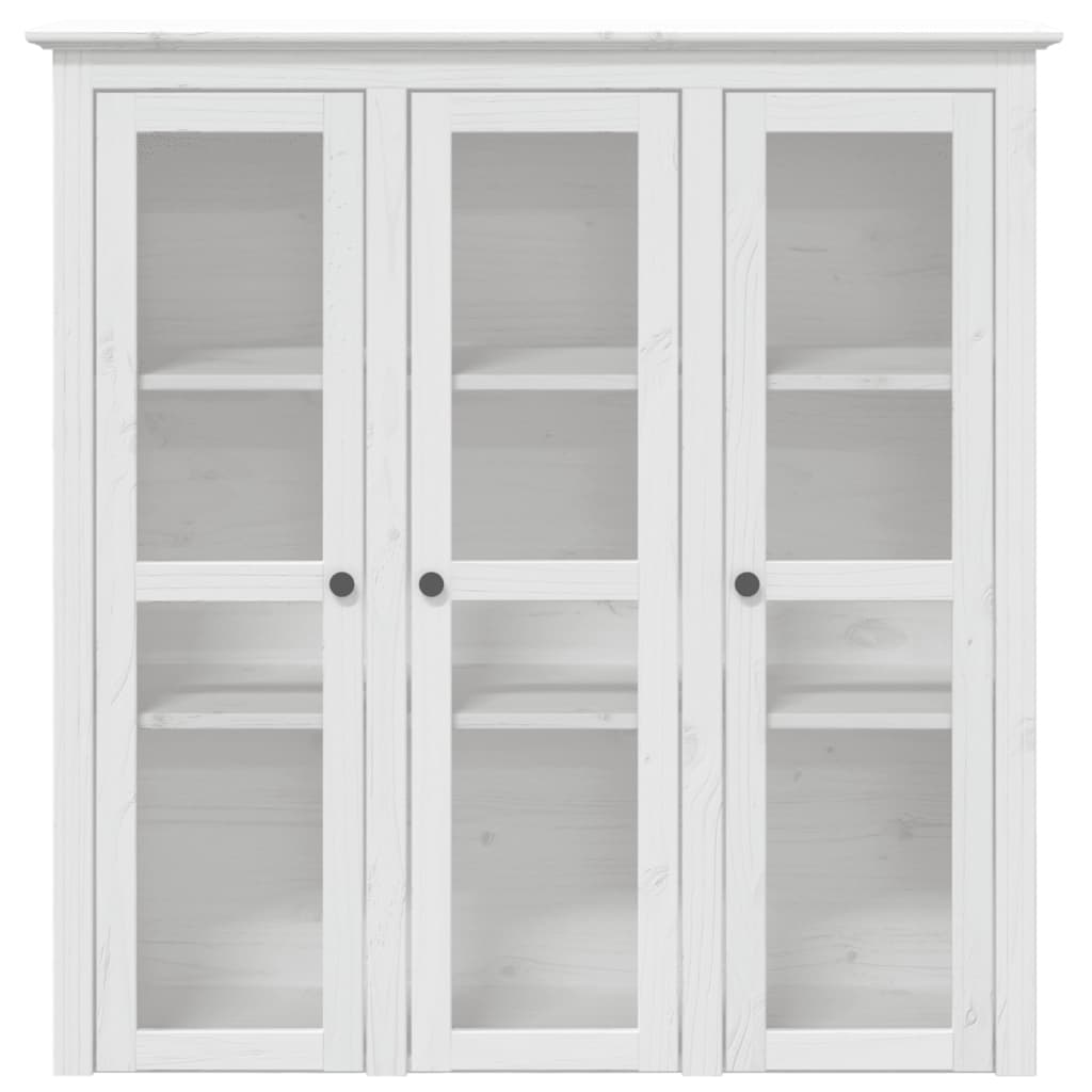 Kast Met Glazen Deuren Bodo Massief Grenenhout Wit