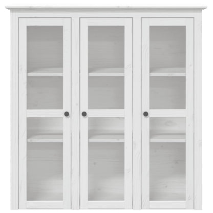 Kast Met Glazen Deuren Bodo Massief Grenenhout Wit