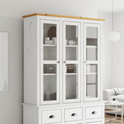 Dressoir massief grenenhout wit bruin 3 laden