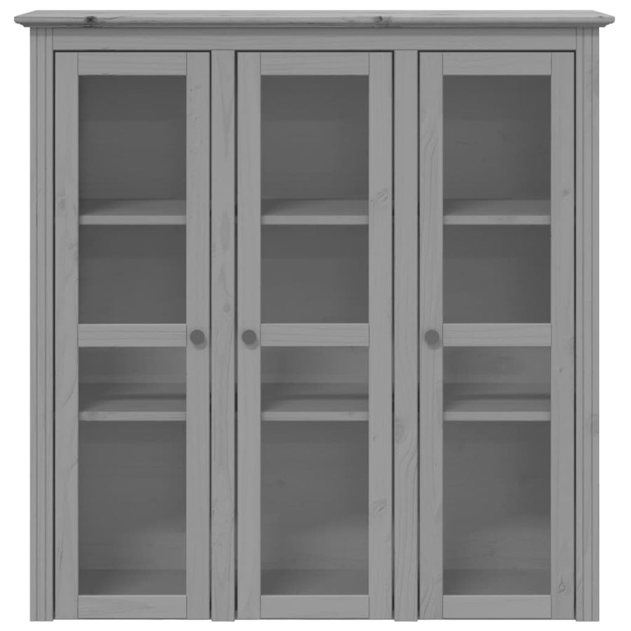 Kast Met Glazen Deuren Bodo Massief Grenenhout Grijs