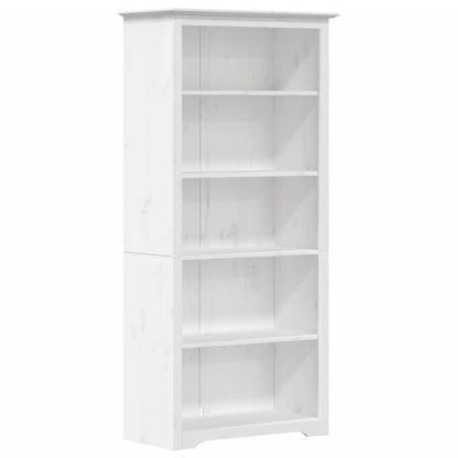 Boekenkast 5-Laags Bodo 80X38X180 Cm Massief Grenenhout Wit