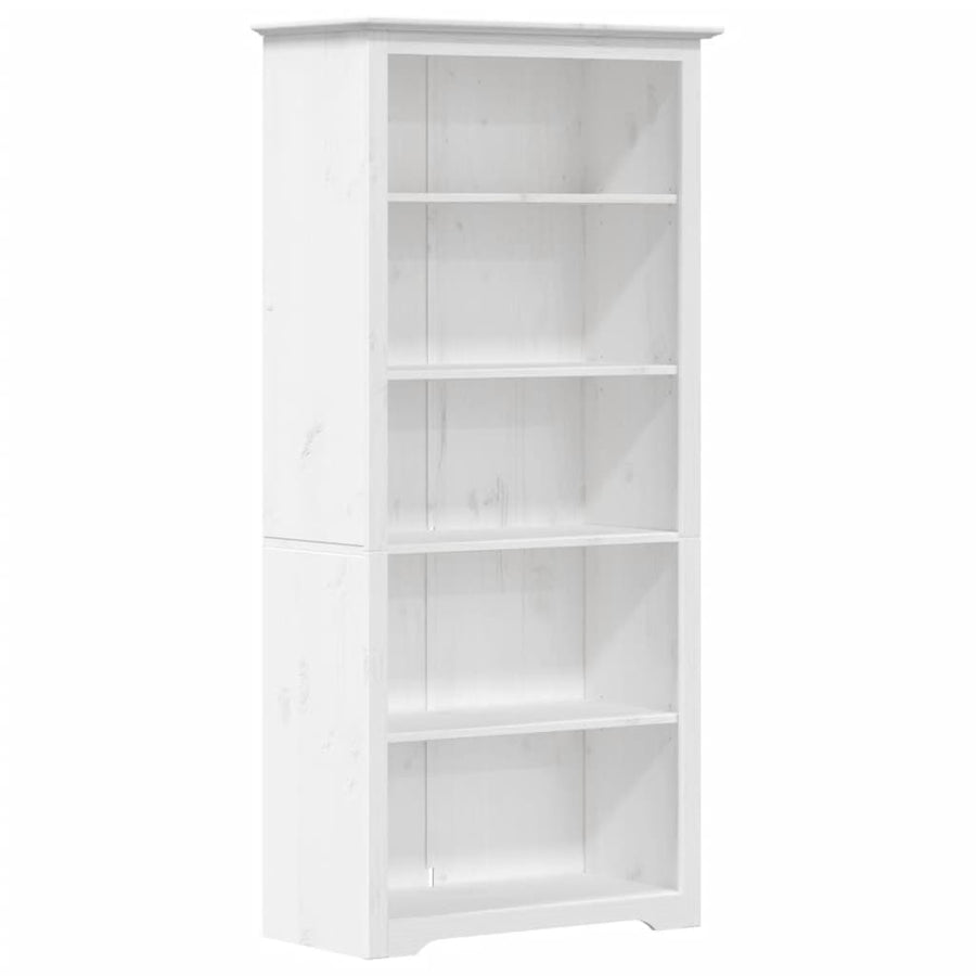 Boekenkast 5-Laags Bodo 80X38X180 Cm Massief Grenenhout Wit