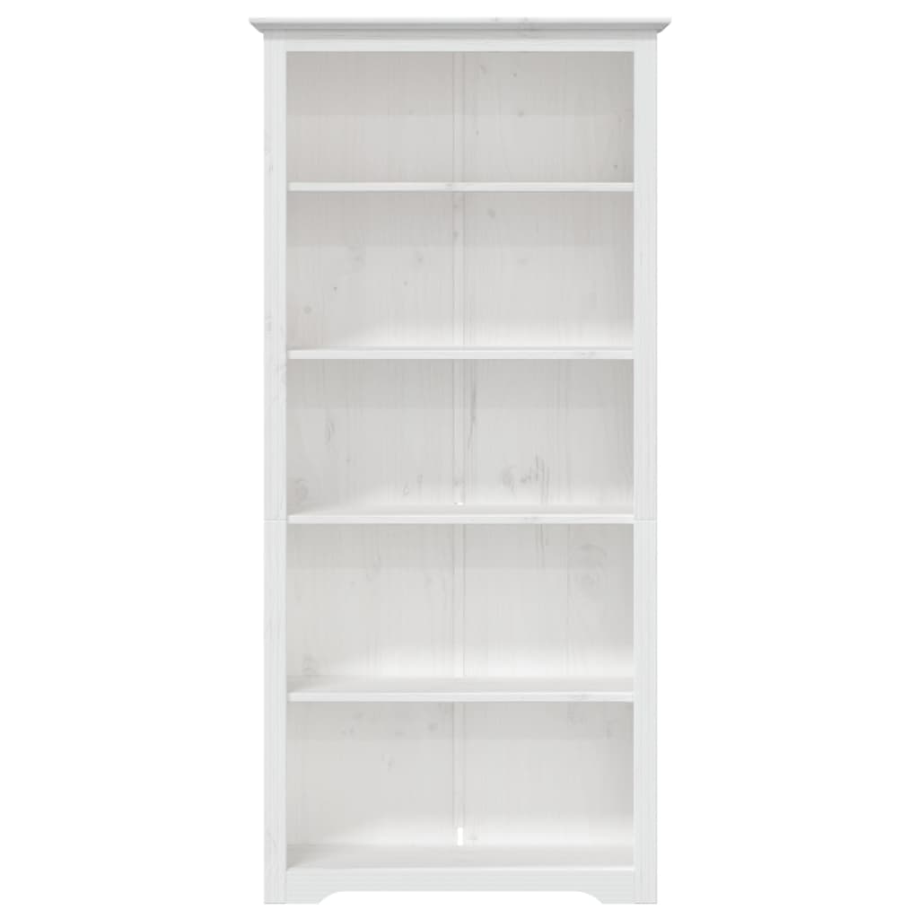 Boekenkast 5-Laags Bodo 80X38X180 Cm Massief Grenenhout Wit