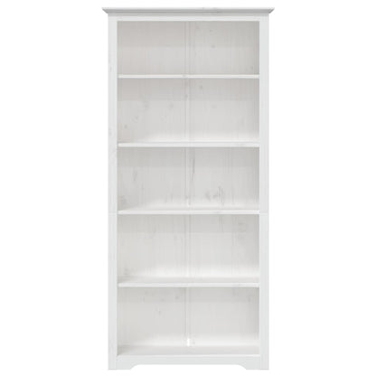 Boekenkast 5-Laags Bodo 80X38X180 Cm Massief Grenenhout Wit