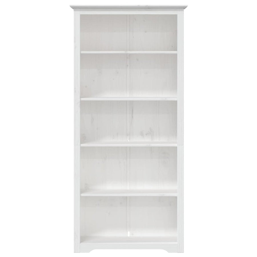 Boekenkast 5-Laags Bodo 80X38X180 Cm Massief Grenenhout Wit