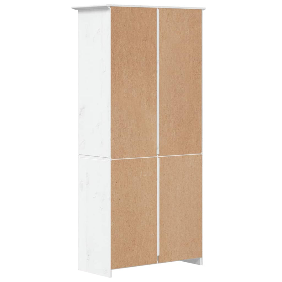 Boekenkast 5-Laags Bodo 80X38X180 Cm Massief Grenenhout Wit