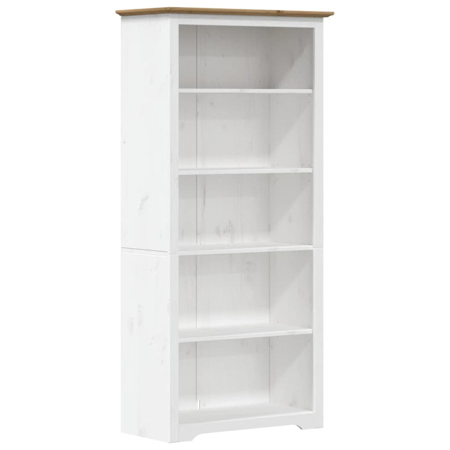Boekenkast 5-Laags Bodo 80X38X180 Cm Massief Grenenhout Bruin
