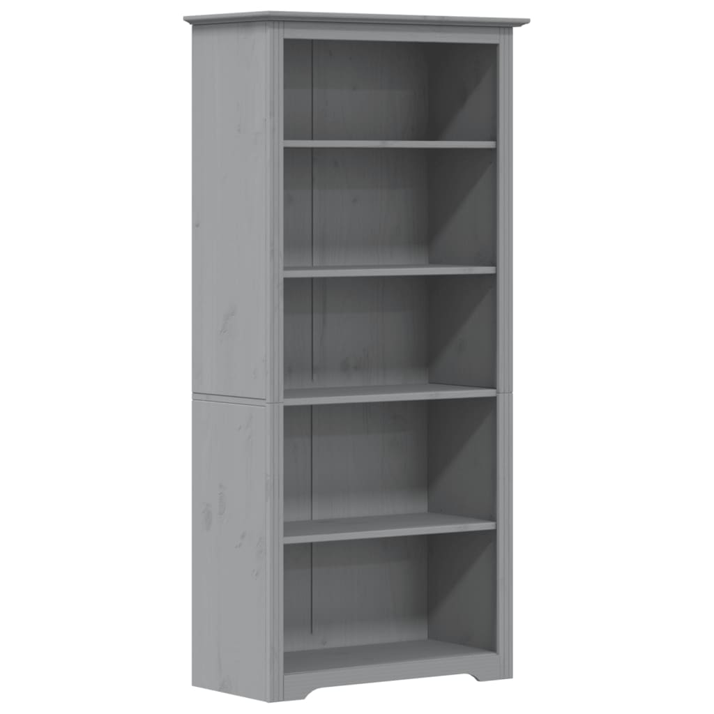 Boekenkast 5-Laags Bodo 80X38X180 Cm Massief Grenenhout Grijs