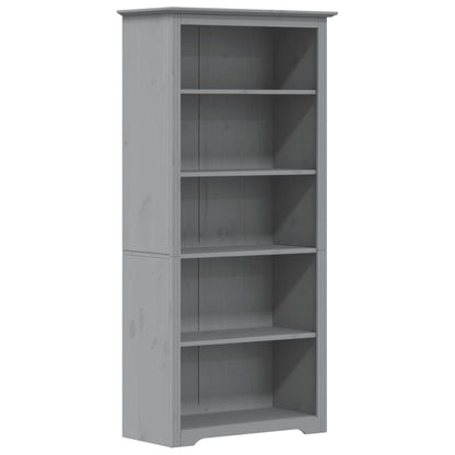 Boekenkast 5-Laags Bodo 80X38X180 Cm Massief Grenenhout Grijs