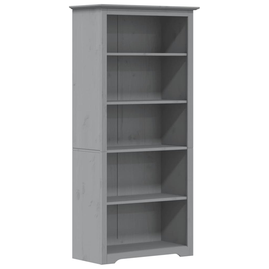 Boekenkast 5-Laags Bodo 80X38X180 Cm Massief Grenenhout Grijs