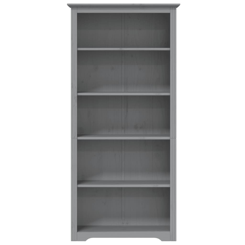 Boekenkast 5-Laags Bodo 80X38X180 Cm Massief Grenenhout Grijs