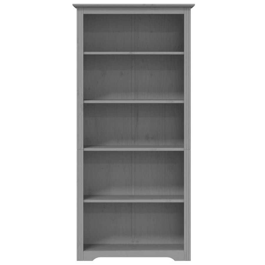 Boekenkast 5-Laags Bodo 80X38X180 Cm Massief Grenenhout Grijs
