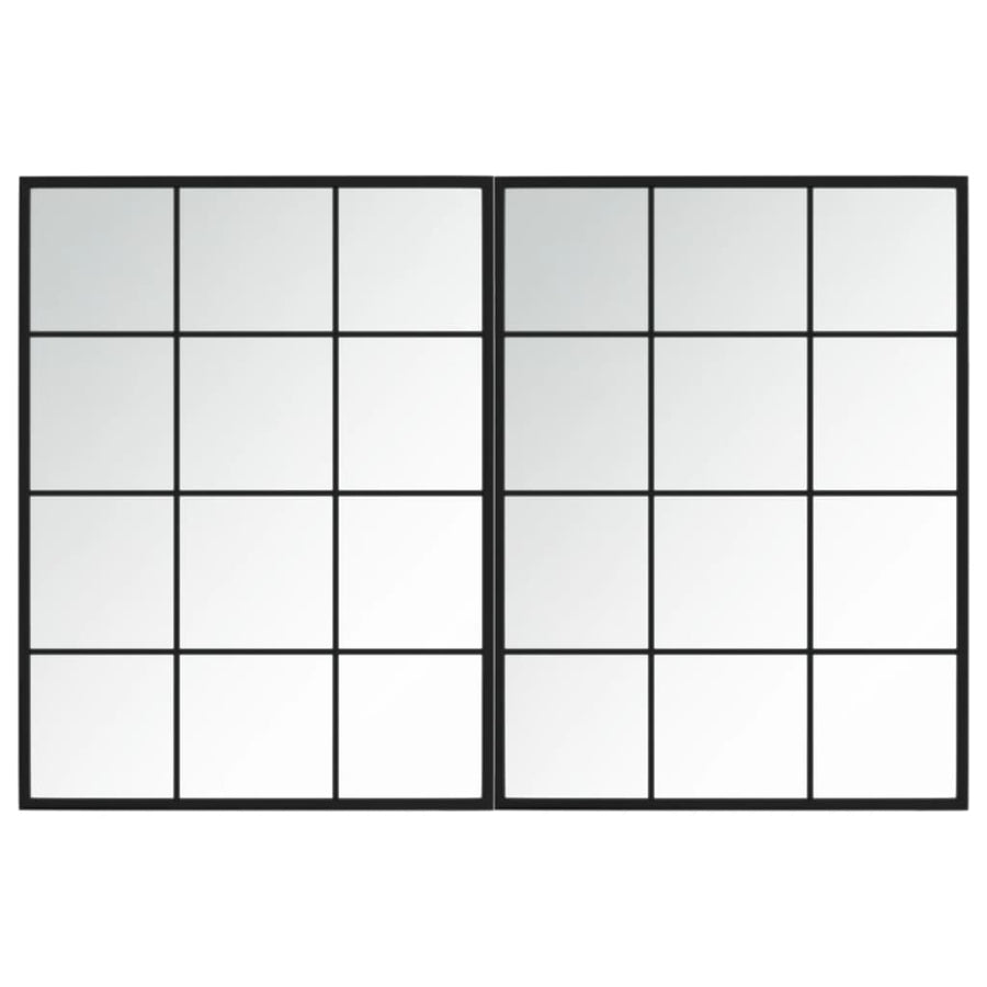 Wandspiegels Metaal Zwart 2 80 x 60 cm
