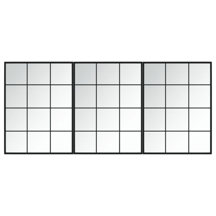 Wandspiegels Metaal Zwart 3 80 x 60 cm