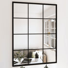 Wall mirrors 3 pcs 80x60 cm black metal