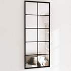 Wall mirrors 2 pcs 100x40 cm metal black
