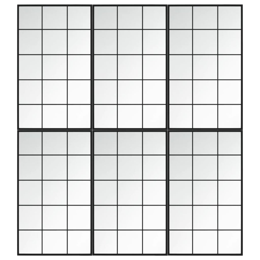 Wandspiegels Metaal Zwart 6 100 x 60 cm