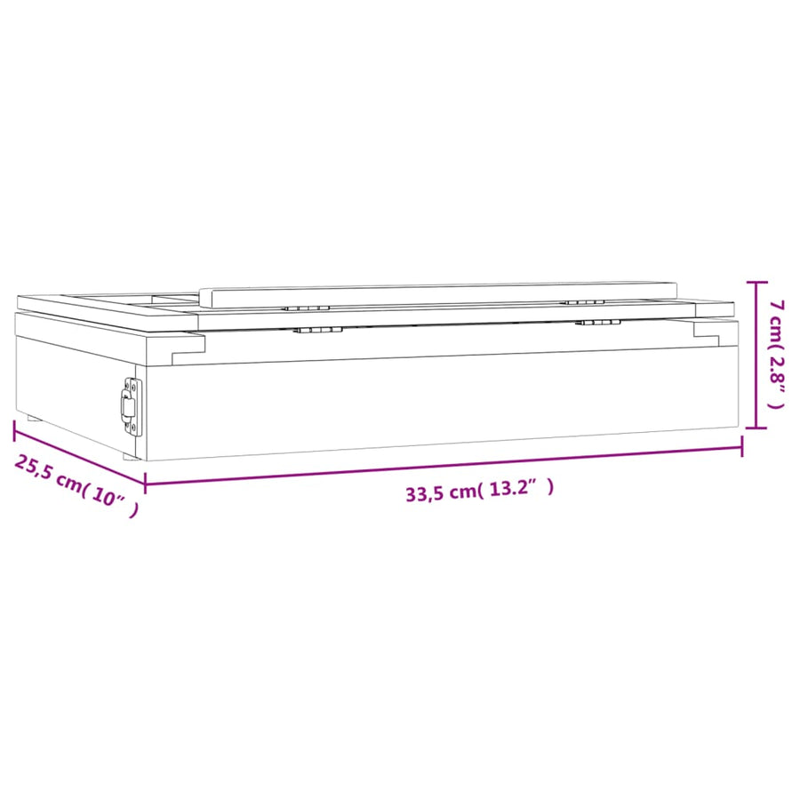 Tafelezel Met Lade 33,5X25,5X7 Cm Massief Grenenhout
