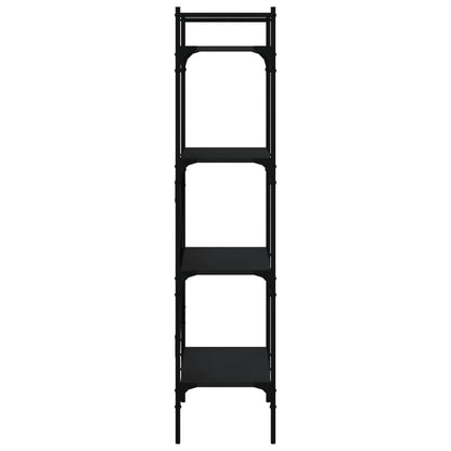 Boekenkast 4-Laags 56X31,5X138,5 Cm Bewerkt Hout Zwart