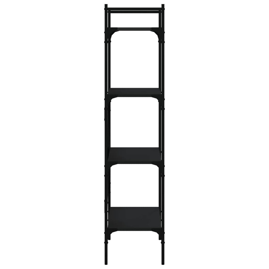 Boekenkast 4-Laags 56X31,5X138,5 Cm Bewerkt Hout Zwart