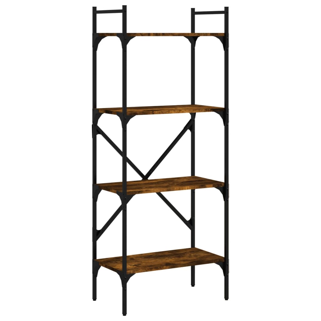Boekenkast 4-Laags 56X31,5X138,5 Cm Bewerkt Hout Gerookt Eiken