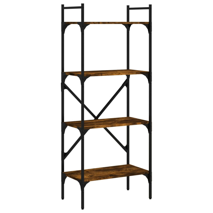 Boekenkast 4-Laags 56X31,5X138,5 Cm Bewerkt Hout Gerookt Eiken