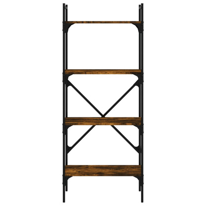 Boekenkast 4-Laags 56X31,5X138,5 Cm Bewerkt Hout Gerookt Eiken