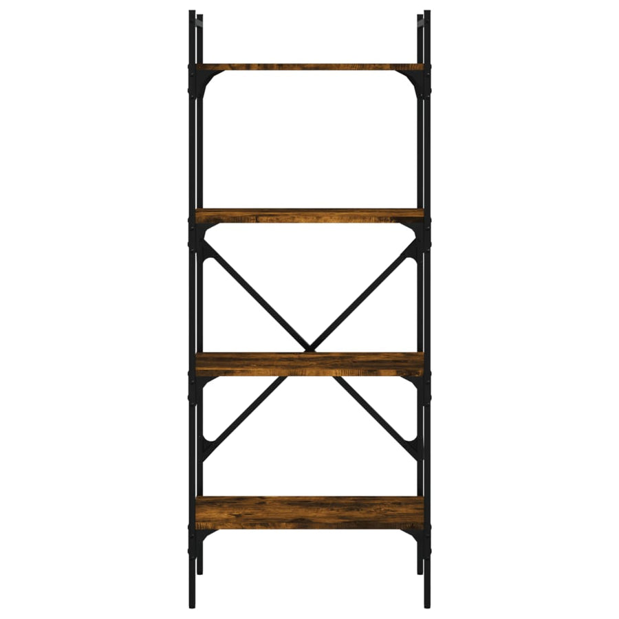 Boekenkast 4-Laags 56X31,5X138,5 Cm Bewerkt Hout Gerookt Eiken