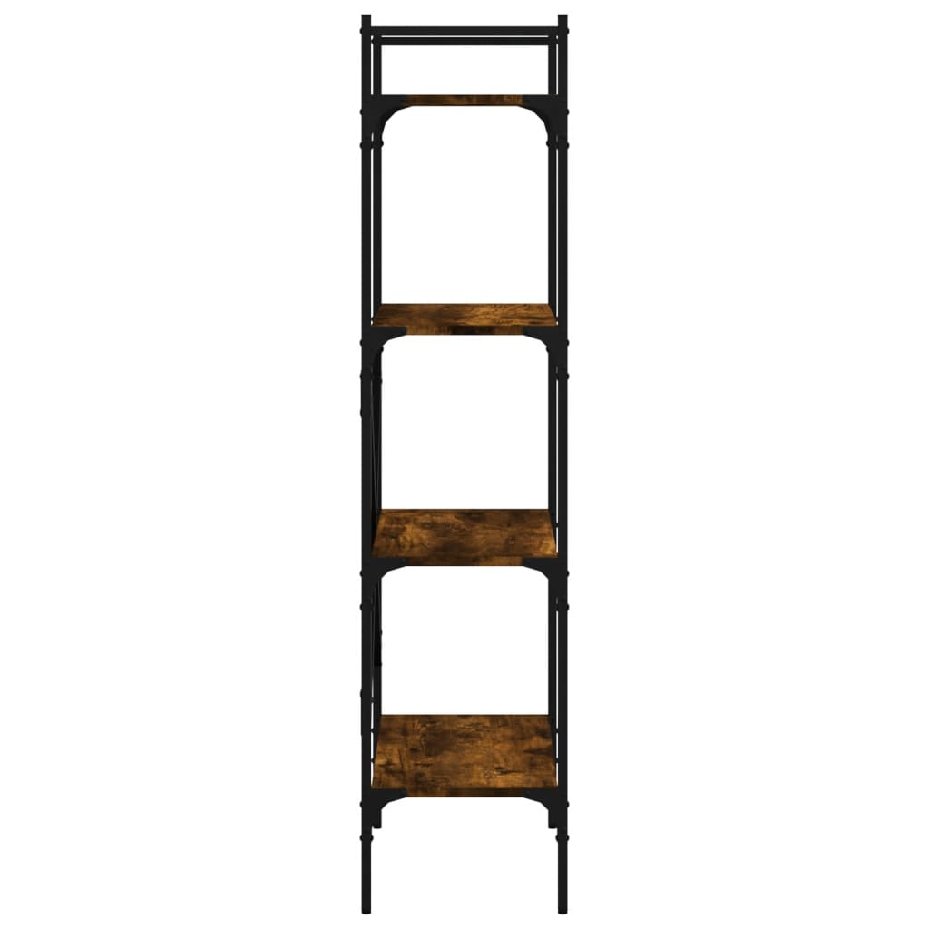 Boekenkast 4-Laags 56X31,5X138,5 Cm Bewerkt Hout Gerookt Eiken