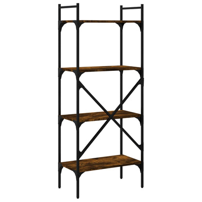 Boekenkast 4-Laags 56X31,5X138,5 Cm Bewerkt Hout Gerookt Eiken