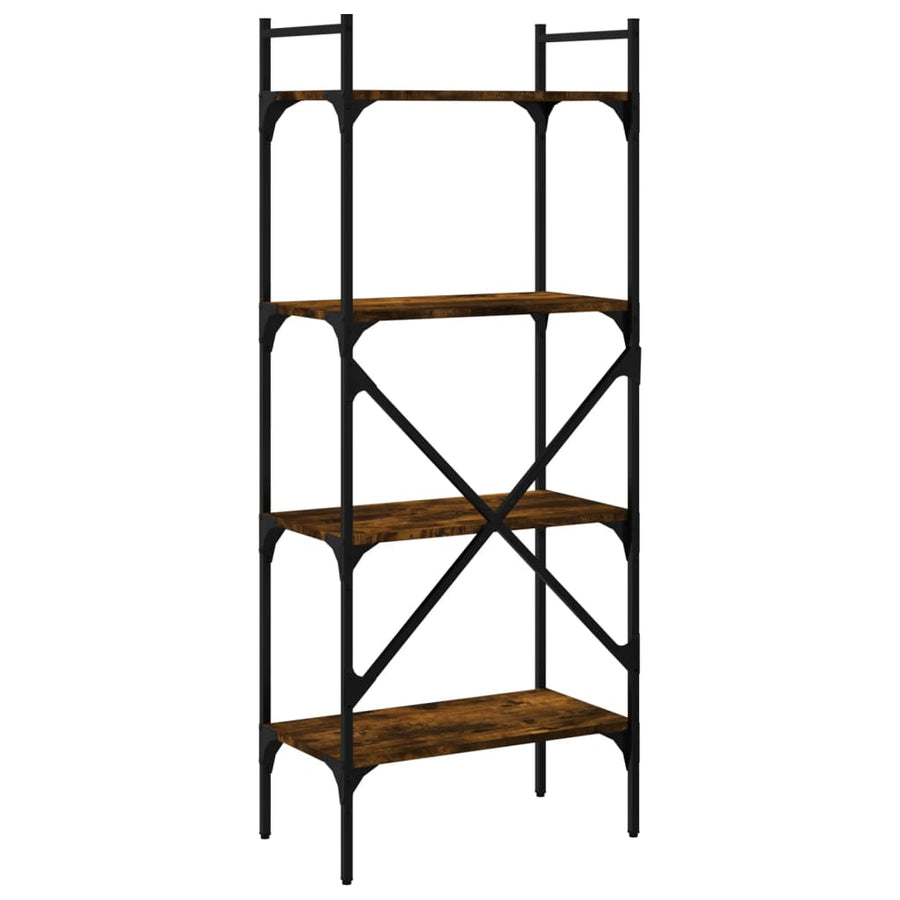 Boekenkast 4-Laags 56X31,5X138,5 Cm Bewerkt Hout Gerookt Eiken