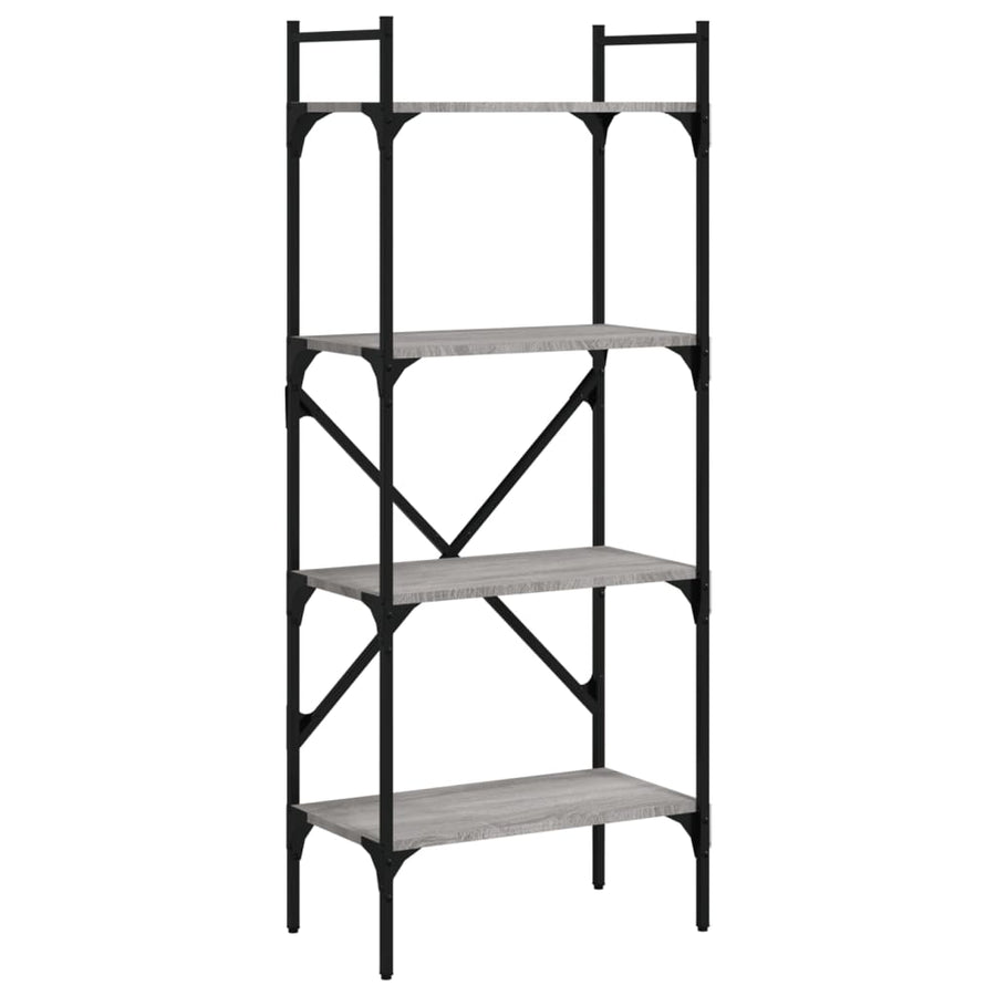 Boekenkast 4-Laags 56X31,5X138,5 Cm Bewerkt Hout Grijs Sonoma