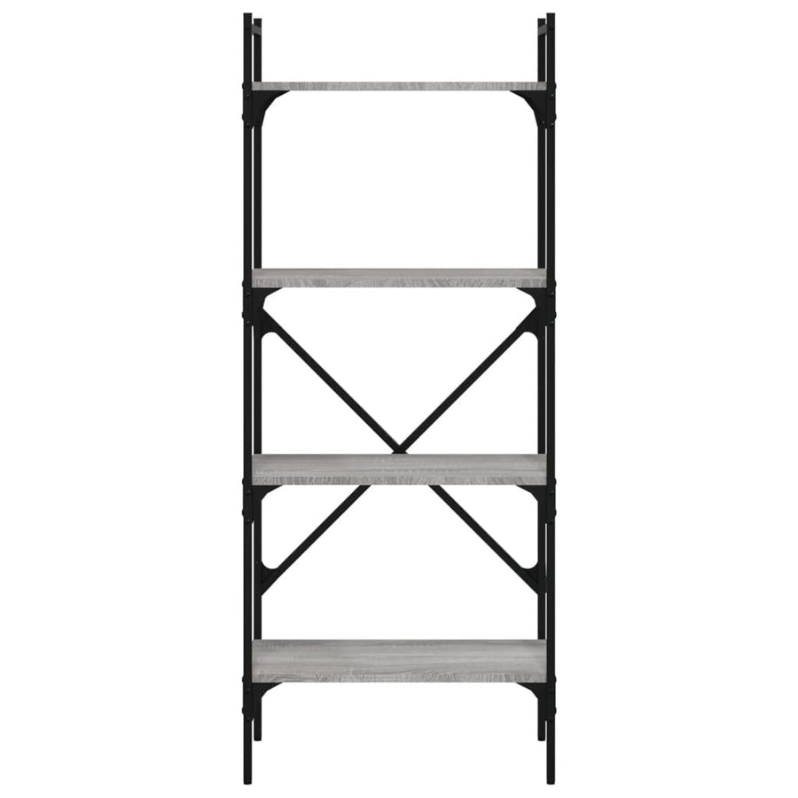 Boekenkast 4-Laags 56X31,5X138,5 Cm Bewerkt Hout Grijs Sonoma