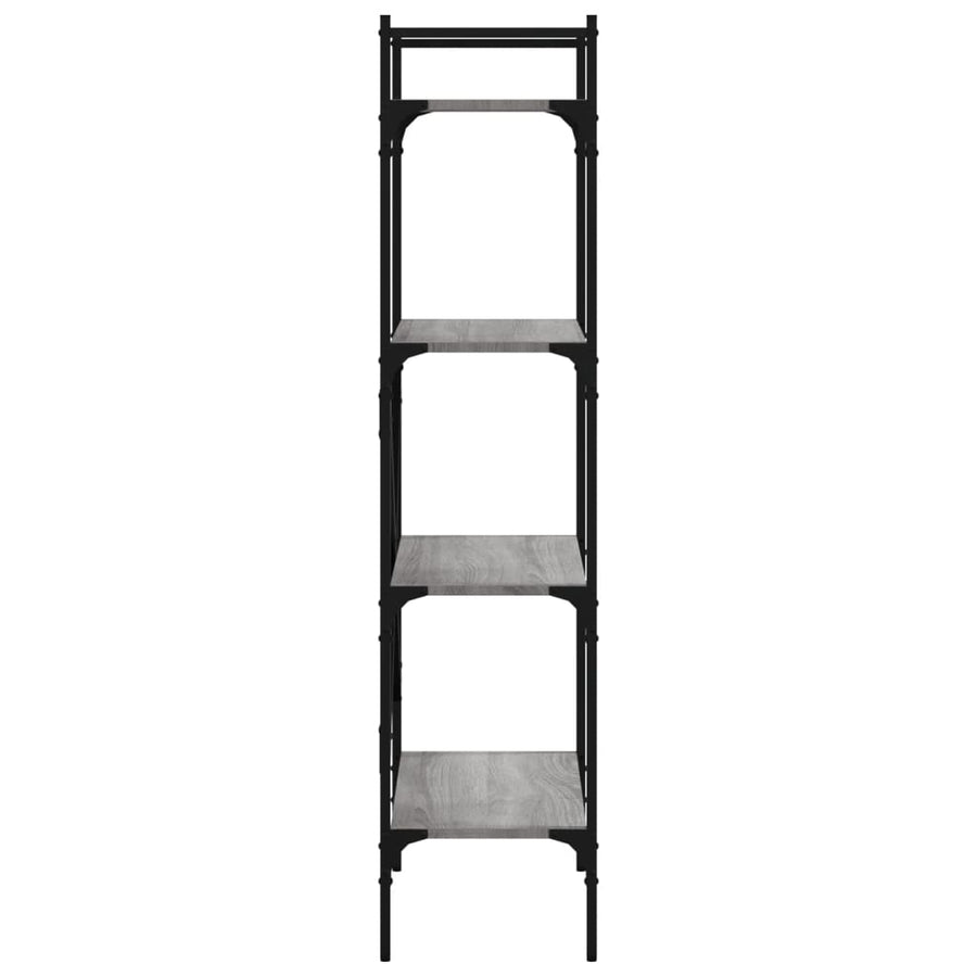 Boekenkast 4-Laags 56X31,5X138,5 Cm Bewerkt Hout Grijs Sonoma
