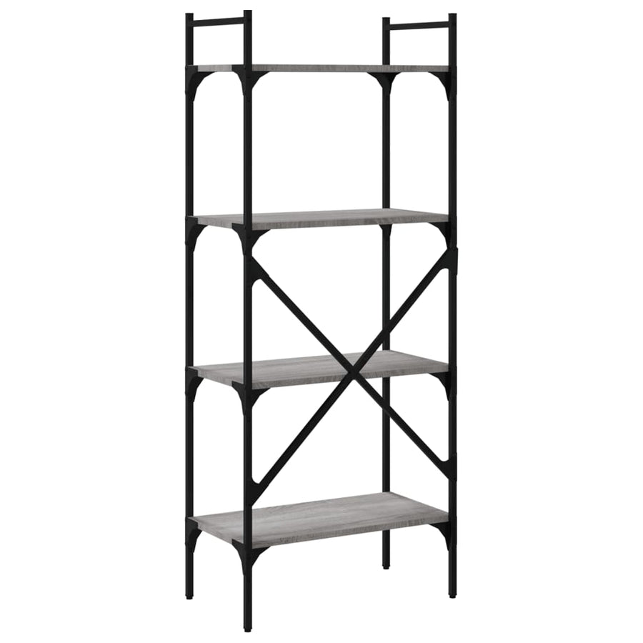 Boekenkast 4-Laags 56X31,5X138,5 Cm Bewerkt Hout Grijs Sonoma